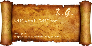 Kövesi Gábor névjegykártya
