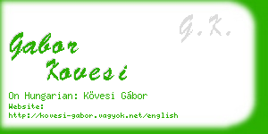 gabor kovesi business card